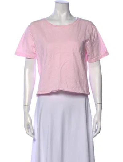 Pre-owned Loveshackfancy Crew Neck Short Sleeve T-shirt In Pink