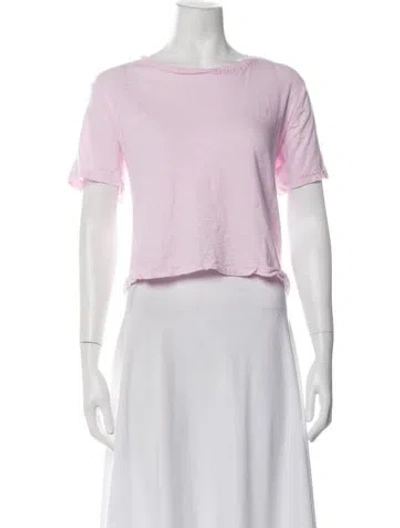 Pre-owned Loveshackfancy Crew Neck Short Sleeve T-shirt In Pink