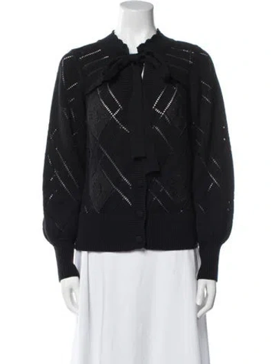 Pre-owned Loveshackfancy Crew Neck Sweater In Black