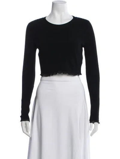 Pre-owned Loveshackfancy Crew Neck Sweater In Black