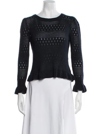 Pre-owned Loveshackfancy Crew Neck Sweater In Black/blue