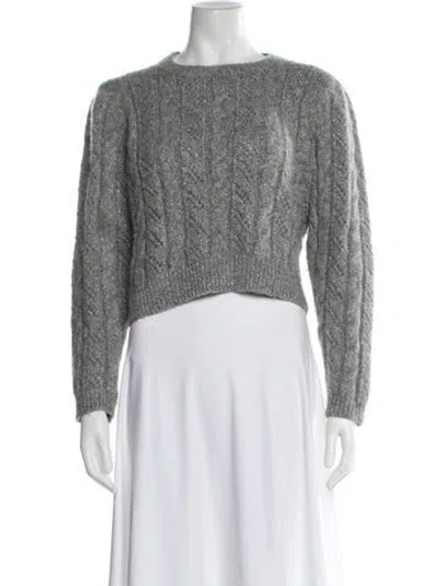 Pre-owned Loveshackfancy Crew Neck Sweater In Gray