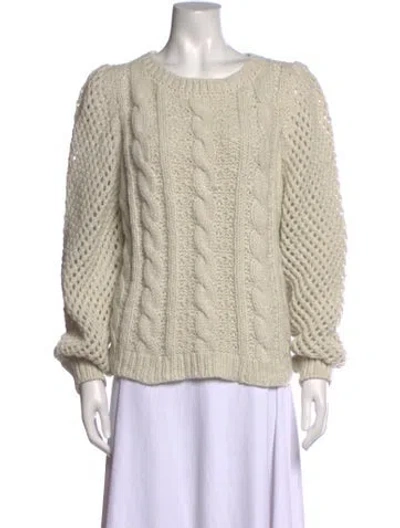 Pre-owned Loveshackfancy Crew Neck Sweater In Metallic/neutrals