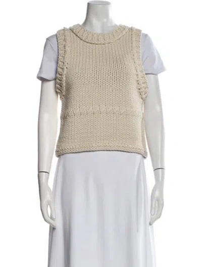 Pre-owned Loveshackfancy Crew Neck Sweater In Neutral