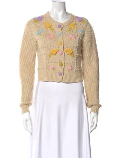 Pre-owned Loveshackfancy Crew Neck Sweater In Neutral