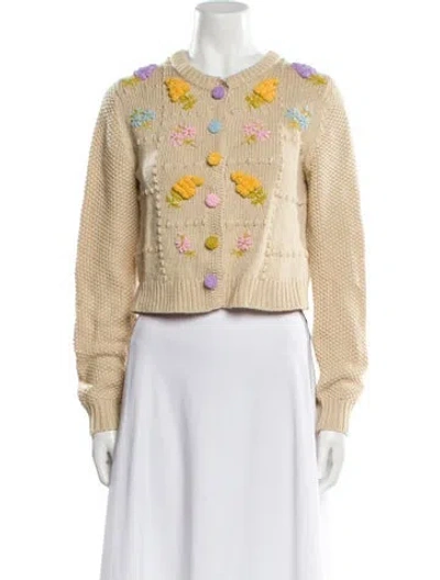 Pre-owned Loveshackfancy Crew Neck Sweater In Neutral