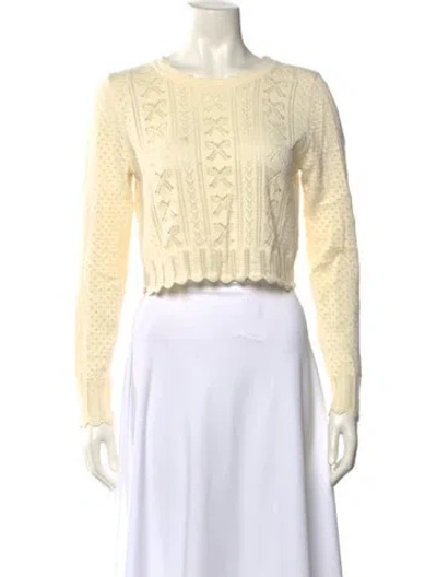 Pre-owned Loveshackfancy Crew Neck Sweater In Neutral