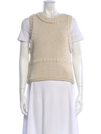 Pre-owned Loveshackfancy Crew Neck Sweater In Neutral