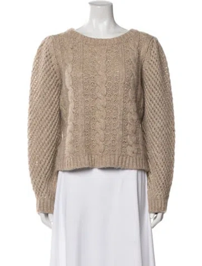 Pre-owned Loveshackfancy Crew Neck Sweater In Neutral