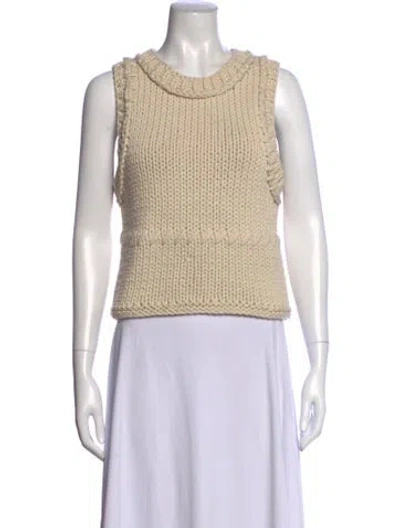 Pre-owned Loveshackfancy Crew Neck Sweater In Neutrals