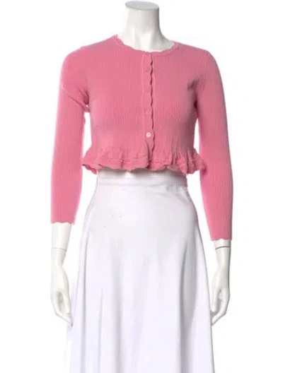 Pre-owned Loveshackfancy Crew Neck Sweater In Pink