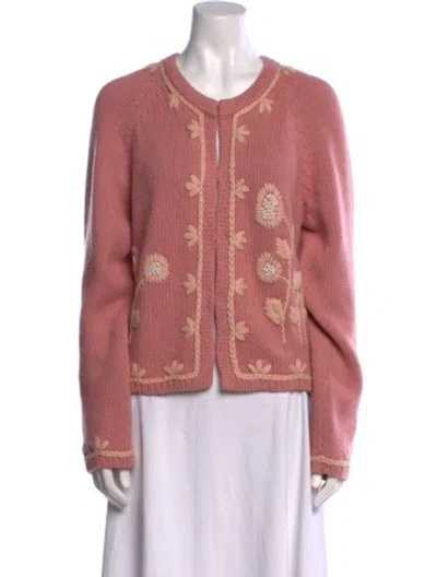 Pre-owned Loveshackfancy Crew Neck Sweater In Pink