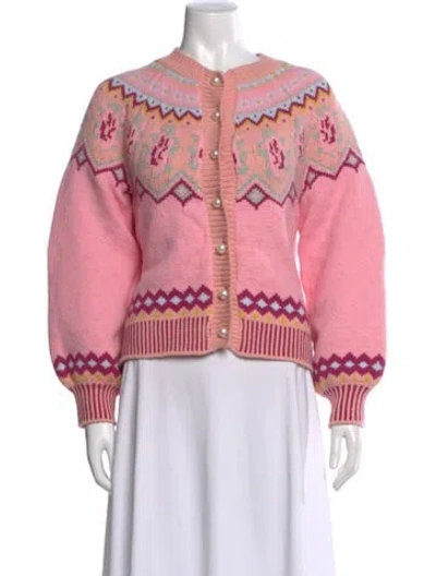 Pre-owned Loveshackfancy Crew Neck Sweater In Pink