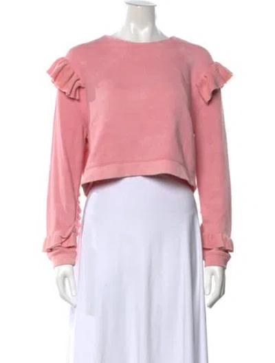 Pre-owned Loveshackfancy Crew Neck Sweater In Pink