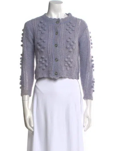 Pre-owned Loveshackfancy Crew Neck Sweater In Purple