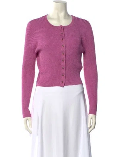 Pre-owned Loveshackfancy Crew Neck Sweater In Purple