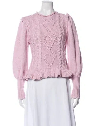 Pre-owned Loveshackfancy Crew Neck Sweater In Purple