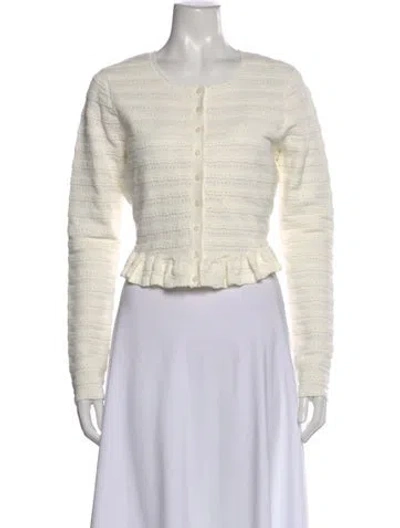 Pre-owned Loveshackfancy Crew Neck Sweater W/ Tags In White