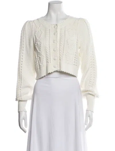 Pre-owned Loveshackfancy Crew Neck Sweater In White
