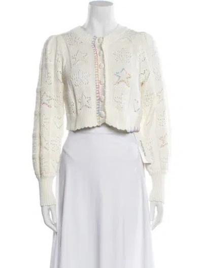 Pre-owned Loveshackfancy Crew Neck Sweater In White