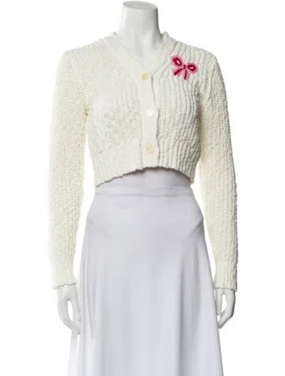 Pre-owned Loveshackfancy Crew Neck Sweater In White