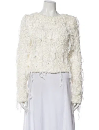 Pre-owned Loveshackfancy Crew Neck Sweater In White