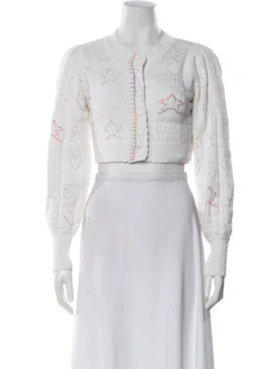 Pre-owned Loveshackfancy Crew Neck Sweater In White