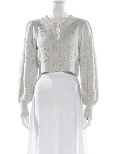 Pre-owned Loveshackfancy Crew Neck Sweater In White