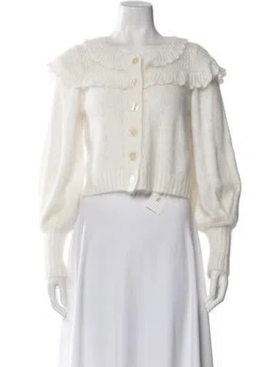 Pre-owned Loveshackfancy Crew Neck Sweater In White