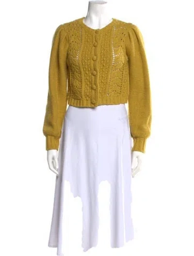 Pre-owned Loveshackfancy Crew Neck Sweater In Yellow