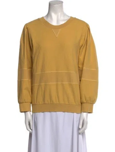 Pre-owned Loveshackfancy Crew Neck Sweater In Yellow