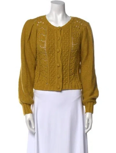 Pre-owned Loveshackfancy Crew Neck Sweater In Yellow