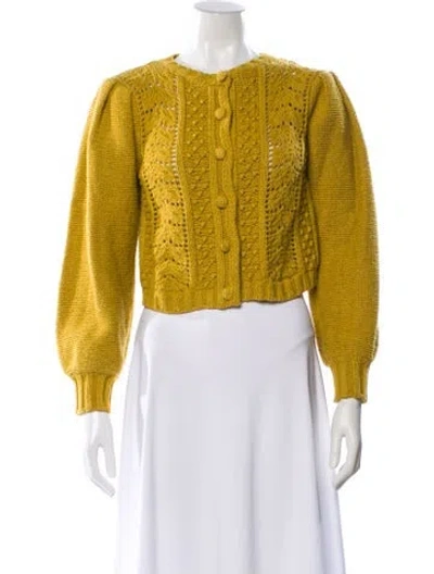 Pre-owned Loveshackfancy Crew Neck Sweater In Yellow