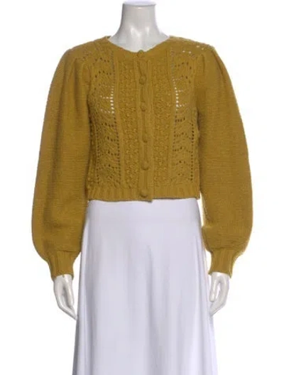 Pre-owned Loveshackfancy Crew Neck Sweater In Yellow