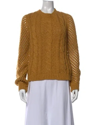 Pre-owned Loveshackfancy Crew Neck Sweater In Yellow