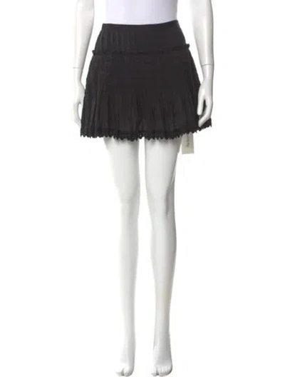 Pre-owned Loveshackfancy Crochet Trim Mini Skirt W/ Tags In Black