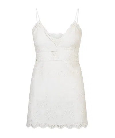 Loveshackfancy Cut-out Cotton Mini Dress In White