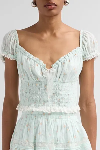 Loveshackfancy Daini Top Celadon Drift In Blue
