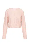 Loveshackfancy Daliana Embellished Mesh Cardigan In Pink