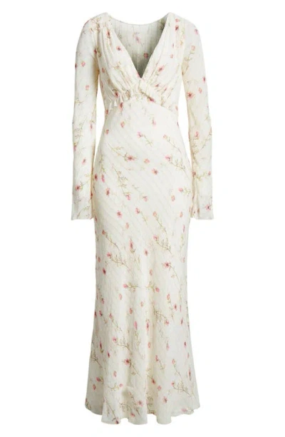 Loveshackfancy Dalila Print Ruffle Long Sleeve Maxi Dress In Azalea Pink