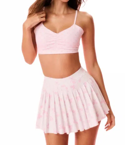 Loveshackfancy Dancia Printed Active Skort In Victory White In Pink