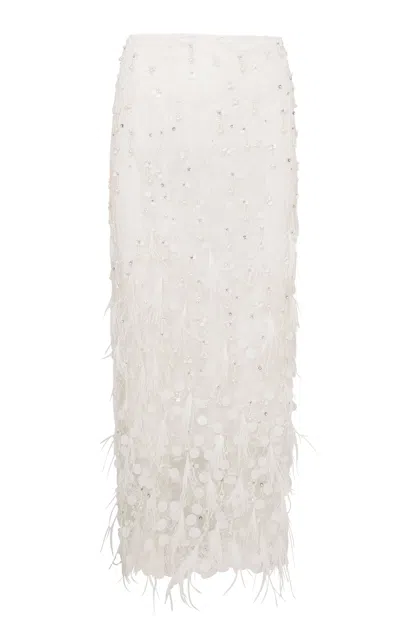 Loveshackfancy Danny Pearl Embellished Midi Skirt