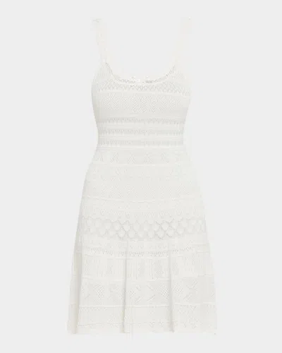Loveshackfancy Darlena Fine Pointelle Knit Mini Dress In White