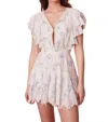 Loveshackfancy Darryl Flutter Sleeve Floral Mini Dress In Alpine Frost In Multi
