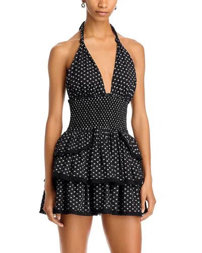 Loveshackfancy Deanna Halter Dress In Midnight Snowfall