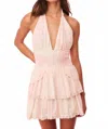 Loveshackfancy Deanna Tie-dye Halter Mini Dress In Lemonade Kisses In Pink