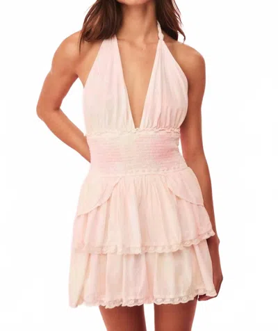 LOVESHACKFANCY DEANNA TIE-DYE HALTER MINI DRESS IN LEMONADE KISSES