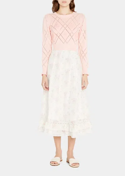Loveshackfancy Delancey Pullover In Winter Blush In Pink