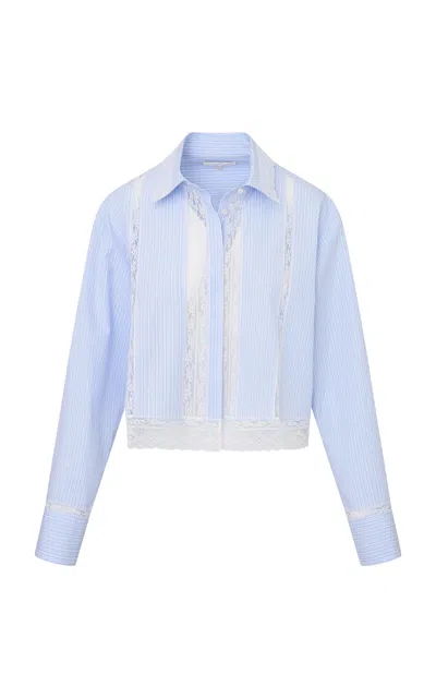 Loveshackfancy Delano Cotton Shirt In Blue