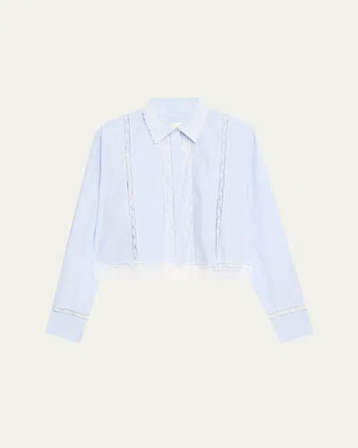 Loveshackfancy Delano Lace-trim Striped Shirt